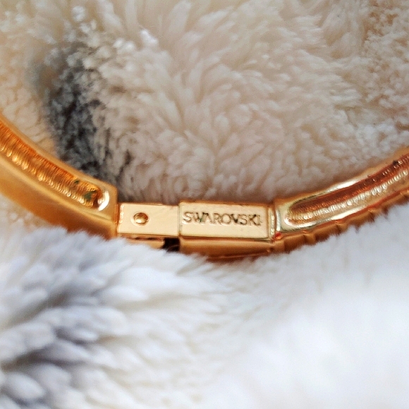 Swarovski Gold-tone and Crystal Bangle Clamper Bracelet - Picture 2 of 7